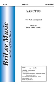 Sanctus Two-Part choral sheet music cover Thumbnail